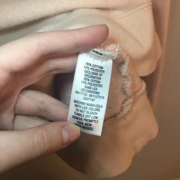 Mossimo Peach Crew Neck Pullover Sweatshirt - Picture 4 of 7